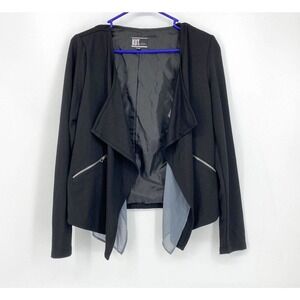 Kut from the Kloth Draped Black‎ Open Front Lightweight Jacket Size Small